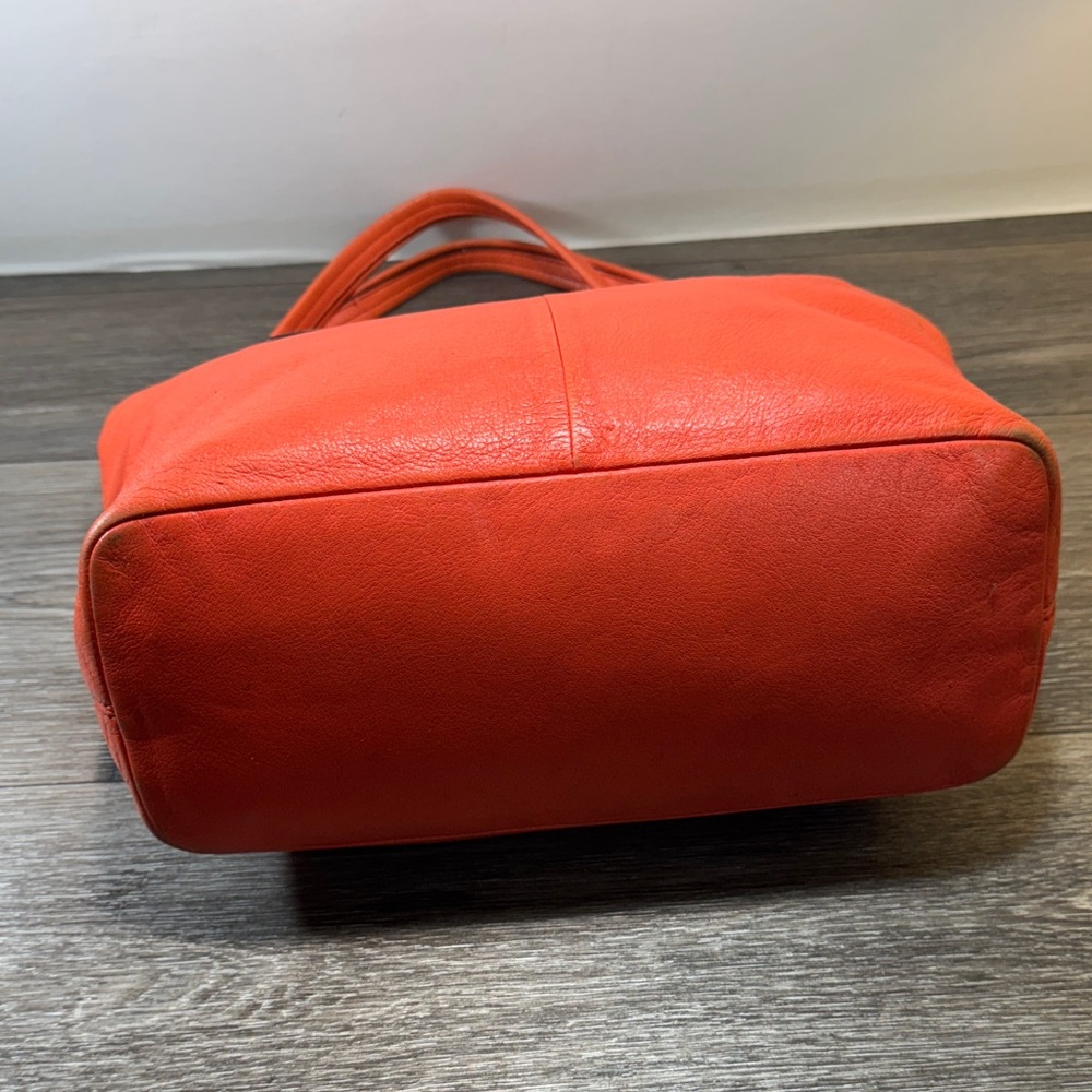 Coach Orange Leather Tote Bag - Picture 7 of 15